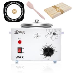 Professional Waxing Kit Wax Warmer Single Pot Wax Heater Machine for Hair Removal, Large Waxing Pot with Non-Stick Easy Clean Pot, 50 Sticks & 20 Collar, for Spa Salon Beauty Esthetician Home(White) Professional Waxing Kit Wax Warmer Single Pot Wax Heater Machine for Hair Removal, Large Waxing Pot with Non-Stick Easy Clean Pot, 50 Sticks & 20 Collar, for Spa Salon Beauty Esthetician Home(White)