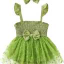 Newborn Baby Girl Clothes Romper Summer Outfits Infant Floral Short Sleeve Romper Jumpsuit Bodysuit (3-6 Months, Green)