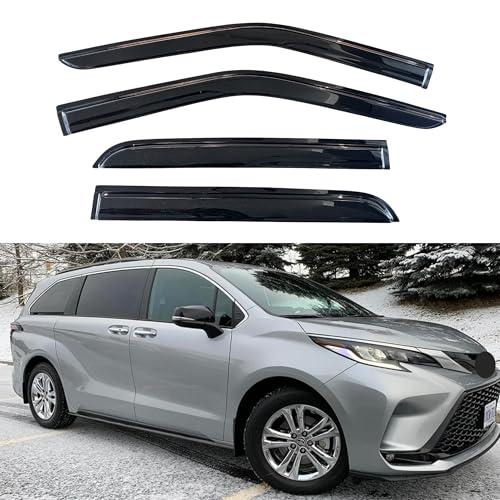 KPY Window Visor Compatible with Toyota Sienna 2021-2025, 4PC Rain Guard Side Window Vent Deflectors Tape-On Mugen Style, 2021 2022 2023 2024 2025