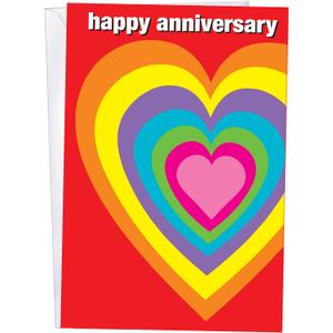5 x Chuck's Card-O-Rama Anniversary Card - Excellent Card Stock - Envelope Included - 5" x 7.75" - Packaged in Extra Sturdy Mailer - Happy Anniversary - 96040