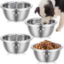 Teenyyou 4 Pcs Large Stainless Steel Food Bowls for Dogs Extra Metal Rust Resistant Pet Water Bowls, Easy to Clean for Large Dogs Indoor Outdoor(11.4 Cup,Silver)