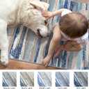 Lansny Modern Abstract Runners for Hallways 2.6x14, Washable Runner Rug Non-Slip Indoor Soft Long Hallway Runner Rug, Thin Print Faux Wool Floor Carpet for Hall Entryway Kitchen, Blue