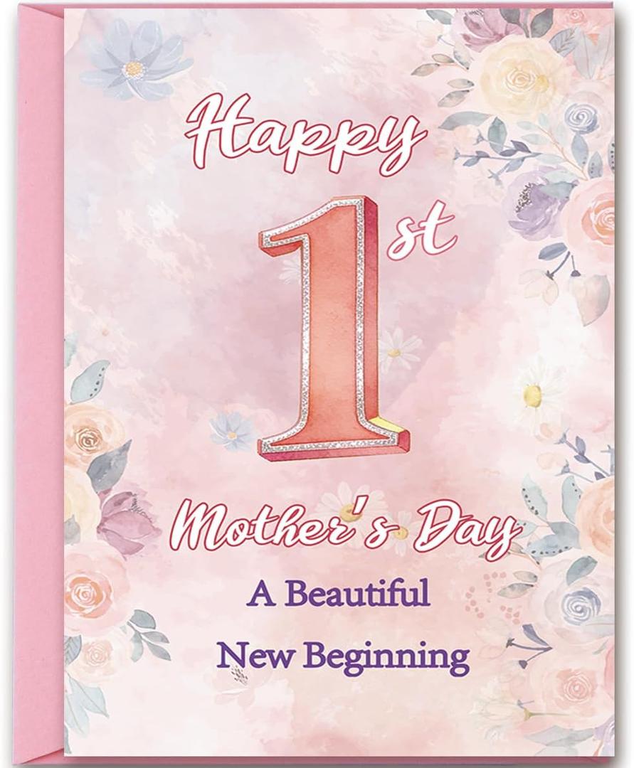 4 x First Mothers Day Card Gifts for New Mom, Happy 1st Mother's Day Card | First Time Mom Gifts