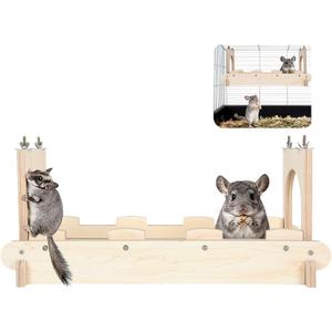 Chinchilla Suspension Bridge Wooden, Large Small Pet Wooden Bridge Platform,Chinchilla Ledges for Chinchillas, Sugar Gliders, Guinea Pig,Rats, Squirrel