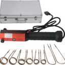 Heat Induction Tool 1200W 110V Magnetic Induction Heater Kit with 8 Coils, Handheld Rusty Screw Remover, LED Lights, Cooling Fan, Overheating Protection, Aluminum Alloy Silver Tool Box