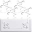Pangda 4 Pcs Corner Wall Molding French Style Wainscoting Panels Flora Moulding Corner Panel Moulding Corners Wall Molding Kit for Frames Decor, Not Include Glue (Fleur De Lis Style)