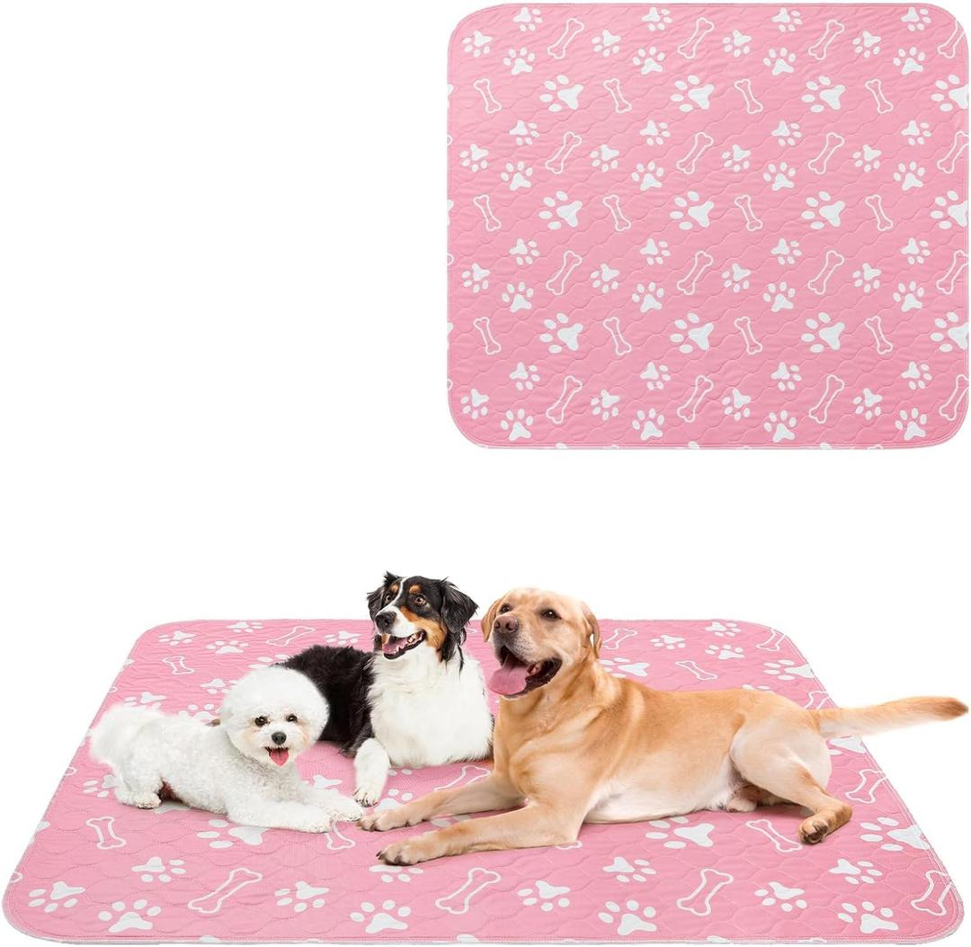 BEAUTYZOO 2 Pack Washable Pee Pads for Dogs, Reusable Puppy Pads for Potty Training, Waterproof Super Absorbent Whelping Pads Mats Non Slip Against Urine for Small Medium Dogs Cats, 48" x 48"