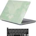 LanBaiLan Compatible for MacBook Pro 13 inch with Touch Bar 2016-2022 Release M1 M2 A2338 A2289 A2251 A2159 A1989 A1706 A1708 Plastic Laptop Protective Case & Keyboard Cover, Matcha Green Marble