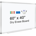H-Qprobd Dry Erase Board for Wall 60"x40" Aluminum Presentation Magnetic Whiteboard with Long Pen Tray, Wall-Mounted White Board for School, Office and Home