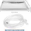 Kisangel 1 Set Stainless Steel Air Conditioner Drip Pan, Ac Drain Pan with 6.6 Foot Drain Hose for Home Use Water Outlet External Unit