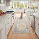 RELEANY Area Rugs 2'x6' Runner Rug Non Slip Washable for Kitchen Hallway Bedroom Beside Laundry Room Bathroom Rug, Floor Carpet, Blue Orange Red