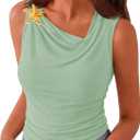 Cicy Bell Womens Going Out Summer Tank Tops Cowl Neck Shirt 2026 Sleeveless Casual Cute Beach Vacation Outfits with Starfish, Size: XX-Large