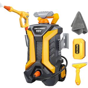 Kids Pressure Washer Toy, Outdoor Car Wash Playset for Patio Lawn Garden, Self Powered Water Pressure Washer Toy, Ages 3+, Gifts for Boys and Girls