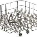 Upgraded DD82-01384A DD81-02295A Dishwasher Rack Replacement Parts for Samsung Dishwasher Lower Dish Rack 22.5'' D x 20.5'' W Basket Wheels Rollers DW80M2020US DW80R2031US Bottom Dishrack Assembly