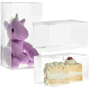 Juvale 30 Pack Rectangle Clear Boxes for Treats for Wedding, Baby Shower and Birthday - 9x4.5x4.5 In Clear Plastic Boxes