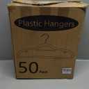 Edergoo Plastic Hangers 50 Pack, Slim Clothes Hangers Non Slip, Non-staining Space Saving Hanger, 17.1 inches Coat Hanger Heavy Duty Hanging Dry Wet Clothes, Gray