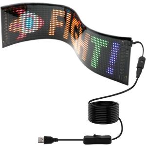 Programmable LED Scrolling Sign - Full Color Display Board with Bluetooth APP Control - Custom Text & GIF Patterns - Perfect for Business Advertising & Car Displays (Full Color, 23" x 5")