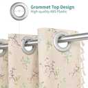 Deep Dream Grommet Semi-Sheer Boho Curtains 84 Inch Length 2 Panels for Living Room, Linen Blend Tassels Farmhouse Curtains with Embroidery for Bedroom (52" W x 84" L, 2 Panels, Floral)