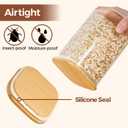 ComSaf Airtight Glass Storage Canister with Lids (0.7Qt/1.2Qt/1.6Qt) Set of 6, Food Storage Container Kitchen Pantry Storage Jar, Glass Jars for Flour Cereal Sugar Tea Coffee Beans Snacks, Square