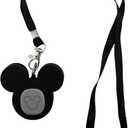 Mouse Magicband+ Compatible Puck Holder. (Black - with Lanyard)