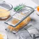 LHS Mandoline Slicer, 4 Sharp Stainless Steel Blades with Food Storage Container  Kitchen Tools for Cheese, Chocolate, Vegetables& Fruits - Dishwasher Safe (grey) (Gray)