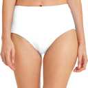 Micosuza Women's Swim Bottom High Waist Retro Basic Full Coverage Bikini Tankini Swimsuit Briefs (12, White)