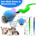 2 x Interactive Cat Toy Ball - Automatic Cat Toys for Indoor Cats with 3 Speeds Rechargeable Cat Toys for Small/Medium/Large Cats to Keep Them Busy (Blue)