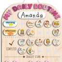 Wooden Daily Routine for Kids, Chore Chart for Toddler, Daily Responsibilities for Kids, Visual Schedule, Morning Bedtime Routine for Girls