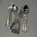 KINGSTONE Silverware Set, 20 Piece Flatware Cutlery Set for 4, 18/10 Stainless Steel Silverware Mirror Polished Dishwasher Safe for Home, Restaurant, Wedding, Party(Silver, 20 pieces for 4)