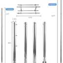 Sun Shade Sail Poles, 12ft Stainless Steel Post Kit Support Awning Canopy 2.36" Diameter Screw-Mounted Heavy Duty with Concrete basing Bracket for Patio Garden Deck (Silver, 12ft,1Pack)