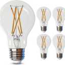 Feit Electric LED Clear A19 Medium Base Light Bulb - 60W Equivalent - 15 Year Life - 810 Lumen - 2700K Soft White - Dimmable | 4-Pack