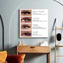 Eyelash Extension Styles Canvas Poster | Classic, Hybrid, Volume & Mega Volume Lash Guide for Beauty Salon & Studio Wall Decor 16x16inch(40x40cm) Unframe-style