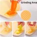 Baby Food Small Cutting Board for Kitchen, Double Sided Chopping Board for Meat & Vegetables & Fruits, Built-in Grinding Area, Food Grade PP, Non-Slip, Anti-overflow, Lightweight for Outdoor Camping