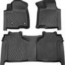 Powerty 3D Floor Mats for 2019-2026 Chevrolet Silverado 1500 & GMC Sierra 1500 Crew Cab & 2020-2026 Silverado/Sierra 2500HD 3500HD, Bucket Seat, All-Weather TPE Anti-Slip Car Protection Liners