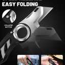 Folding Utility Knife Pocket Knife, Heavy-Duty Box Cutter with Anti Slip Finger Loop, Quick Change Blade Razor Knife, Box Cutters for Home, Office, Warehouse, Durable Razor Knife, Box Knife (Black)