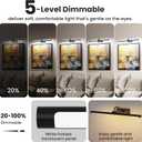 2 Pack Light for Pictures on Wall Black 8000mAh - 24" Cordless Battery Powered Wall Mount Sconce with Dimmable Remote for Oversized Artwork & Gallery