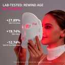 Red Light Therapy Mask for Face and Neck, 7 Colors with NIR Led Face Mask Light Therapy with Eye Protection and Remote, Rechargeable Ergonomic Design for True Anti-Aging Skincare at Home White
