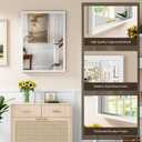 Syndra White Wood Frame Bathroom Mirror, 22''x30'' Modern Vanity Mirror for Wall, Waterproof Slim Deep Frame, Rectangular HD Tempered Glass Mirror for Living Room, Bedroom, Entryway, Rustic, Farmhouse