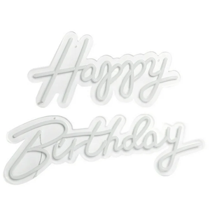 Happy Birthday Neon Signs for Party Decor Dimmable LED Birthday Neon Light for Wall Decor Light Up Happy Birthday Led Signs for Backdrop Birthday Any Ages Bday Celebration Decoration, White