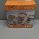 COOK WITH COLOR Mixing Bowls with Lids - 12 Piece Plastic Nesting Bowls Set includes 6 Prep Bowls and 6 Lids, Diamond Design - Microwave Safe, Orange