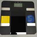 Health o meter Total Body Composition Carbon Fiber Weight Tracking Digital Scale for Body Weight, Bathroom Scale, Body Fat, Hydration Levels, BMI, Muscle Mass, Backlit LCD Display, 400 lbs Capacity