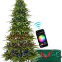 HOLLO STAR 7.5 ft Prelit Pencil Christmas Tree with 400 LED Lights, App Control, Aspen Artificial Christmas Tree, Multi-Color RGBW Lights, 1639 PE & PVC Branch Tips, Skinny Xmas Tree, for Home, Party