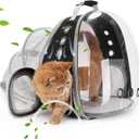 Lollimeow Cat Carrier Backpack, Bubble Expandable Backpack Carrier, Pets and Small Dogs,Airline-Approved, Designed for Travel, Hiking, Walking & Outdoor Use (Back Expandable-Black)