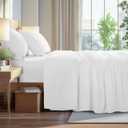 100% Egyptian Cotton Sheets Queen Size - 1000 Thread Count 4 PC Deep Pocket King Size Bed Sheet Set, Soft White Sateen Weave Luxury Hotel Cooling Sheet Sets(White)
