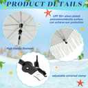 Buryeah 2 Pcs Automatic Chair Umbrella with Universal Clamp 44" UPF 50+ Portable Clamp on Beach Chair Adjustable Wheelchair Umbrella for Outdoor Patio Parasol