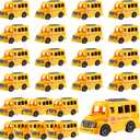 Blueweenly 24 Pcs 3.9 Inch Pull Back Mini School Bus Toys Bulk Plastic Yellow Small Bus Playset for Kids Back to School Classroom Rewards Birthday Party Favors Piata Fillers Carnival Prizes (Classic)