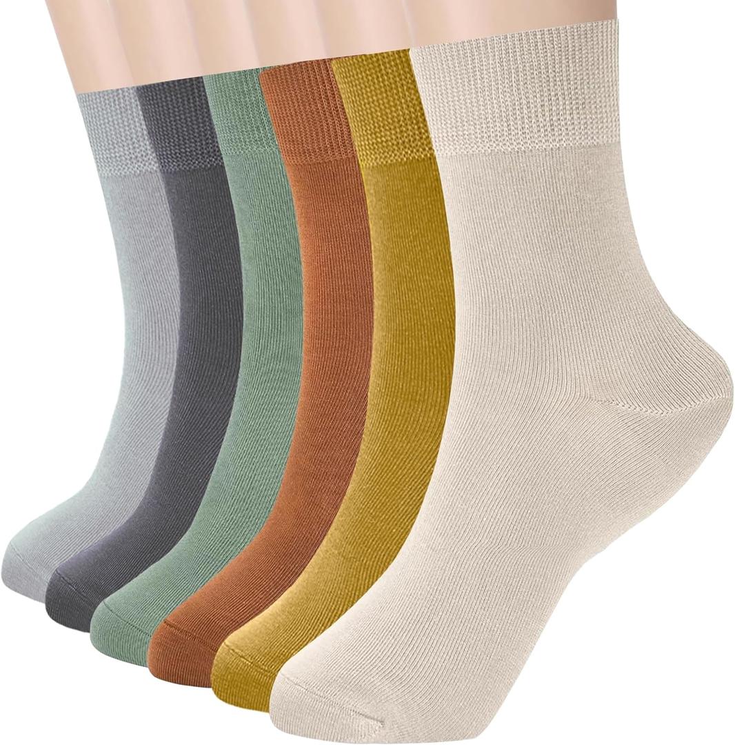 Womens Thin Cotton Socks Soft Socks for Women Above Ankle Breathable Crew Socks 6 Pack (5-9)