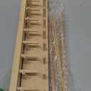 Kigley Wood Taco Holder Set of 4 Bamboo Mini Taco Tray with Tong Stand with Handle Wooden Rack, Each Holds 8 Soft or Hard Shell for Charcuterie Food Kitchen Gifts Accessories Home