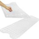 Vive Bathtub Mat for Bath & Shower Floors - Anti Non Slip Suction Rubber Skid Pad for Tub, Bathroom, Elderly, Kids - Eco-Friendly, Resistant Strong, Textured Rectangle Grip - Machine Washable (Clear)