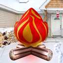 5FT Winter Inflatable Campfire Blow-up Fake Campfire Built-in 4 LED Lights for Winter Inflatables Outdoor Decorations Inflatable Fake Fire for Bonfire Birthday Party Decor Supplies Yard Lawn Garden